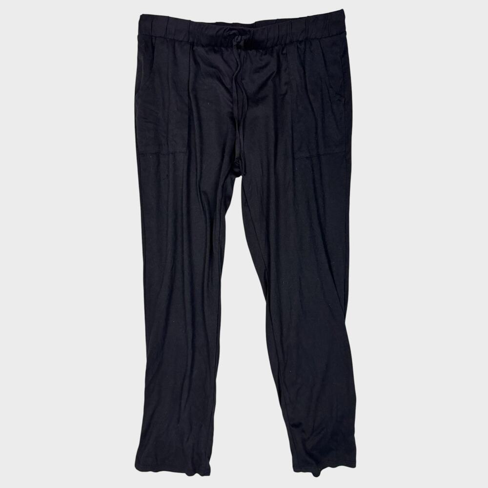 Lucky Brand Medium Polyester Spandex Black Womens Lounge Pants Drawstring